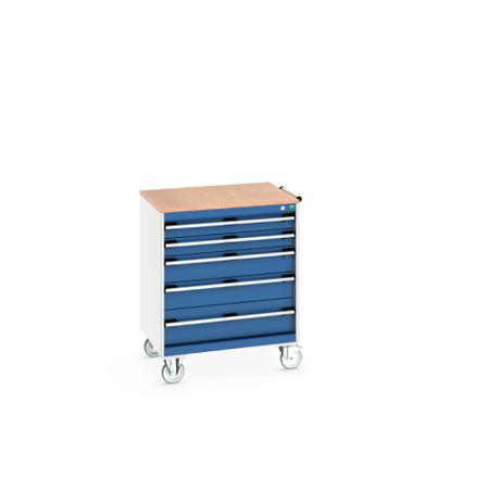 40402157-11V Bott, 5 Drawer Sheet Steel Floor Standing Storage Cabinet, 800 X 650 X 990mm