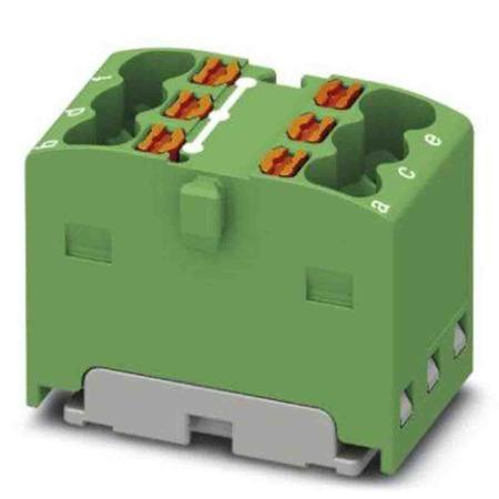 3002883 Phoenix Contact Distribution Block, 6 Way, 2.5mm², 17.5A, 450 V, Green