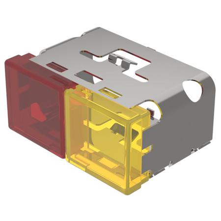 03-902.2/4 Indicator Lens Rectangle Style, Red, Yellow, 38 Long