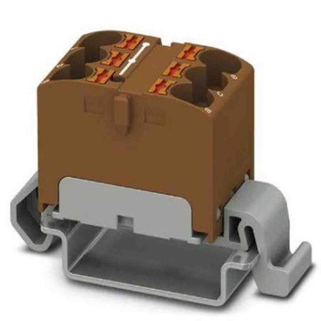 3273668 Phoenix Contact Distribution Block, 6 Way, 0.2 → 6mm², 32A, 800 V, Brown