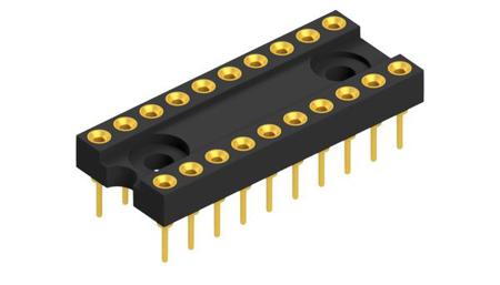 DIL 20 EG Fischer Elektronik, DIL 2.54mm Pitch Straight 20 Way, Through Hole Closed Frame IC Dip Socket, 1.5A