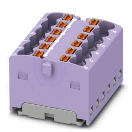 3002785 Phoenix Contact Distribution Block, 12 Way, 2.5mm², 17.5A, 450 V, Violet