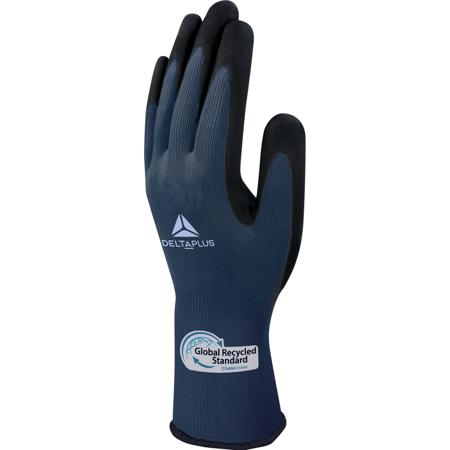 VV733GREEN10 Delta Plus VV733GREEN Blue Polyester Abrasion Resistant, Cut Resistant, Tear Resistant Gloves, Size 10, Latex Foam