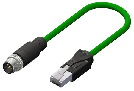 283-4983 RS PRO Straight Male 4 way M12 to Straight Male 4 way M12 Actuator/Sensor Cable, 15m