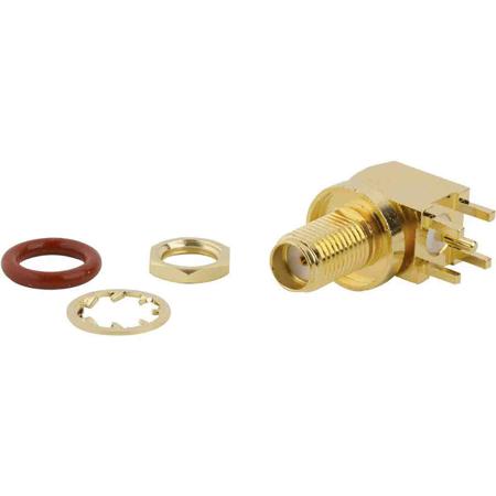 132203-18 Amphenol RF, Jack Through Hole N Connector, 50Ω, Solder Termination, Right Angle Body