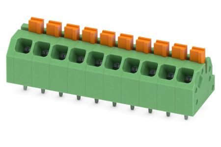 1862123 Phoenix Contact SPTAF 1/10-3.5-EL Series PCB Terminal Block, 10-Contact, 3.5mm Pitch, Through Hole Mount, 2-Row