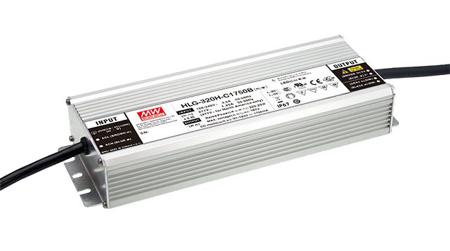 HLG-320H-C1400B MEAN WELL LED Driver, 114 → 229V Output, 320W Output, 1.4A Output, Constant Current Dimmable