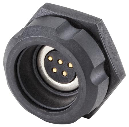 MF2K201-400L Rosenberger, RoDI Rosenberger Diagnostic Interface, Straight Panel Mount5 way Magnetic Connector, Brass Contact Female,