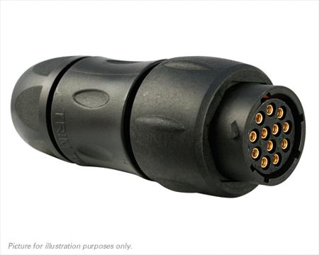UTS1JC1412S Souriau Sunbank by Eaton Circular Connector, 12 Contacts, In-Line, Standard Connector, Plug, Male, IP68, IP69K, UTS