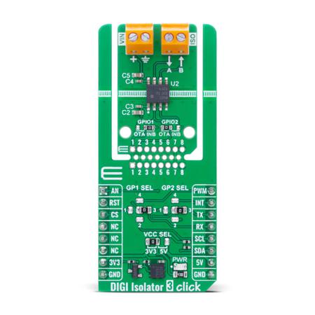 MIKROE-6518 MikroElektronika DIGI Isolator 3 Click Digital Isolator Add On Board for mikroBUS