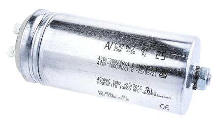 C878BF35250SA0J KEMET 25μF Polypropylene Capacitor PP 500V ac ±5% Tolerance Chassis Mount C87 Series