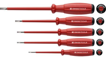 PB 58538 PB SWISS TOOLS Slotted Insulated Screwdriver Set, 5-Piece