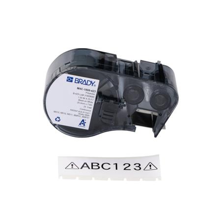 177006 Brady B-423 Black on White Black Print Label Roll, 25.4mm Width, 1Per Pack Qty