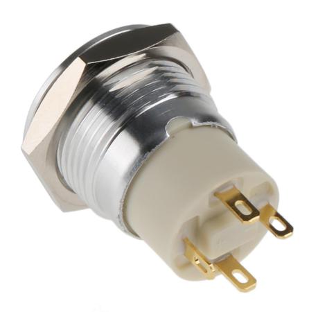 175-9299 Lock Push Button Switch, IP67, 16 Dia.mm, Panel Mount Yellow LED, Power Symbol, 36V dc