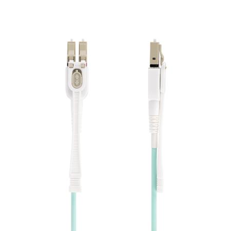 450FBLCLC10PP StarTech.com LC to LC Duplex Multi Mode OM4 Fibre Optic Cable, Light Blue, 10m