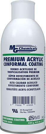 419D-340G MG Chemicals Clear Acrylic Conformal Coating, 410 ml Aerosol, -65°C min, +125°C max