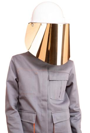 E9211-102 EDC PROTECTION Gold Flip Up PC Face Shield with Face Guard , Resistant To Heat