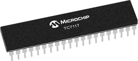 TC7117CPL Microchip  PDIP Display Driver, 24 Segment, 40 Pin, 5 V