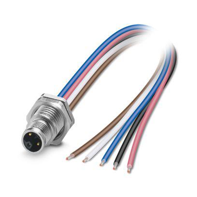 1238569 Phoenix Contact Circular Connector, 5 Contacts, Rear Mount, M12 Connector, Plug, Male, IP65, IP67, SACC Series