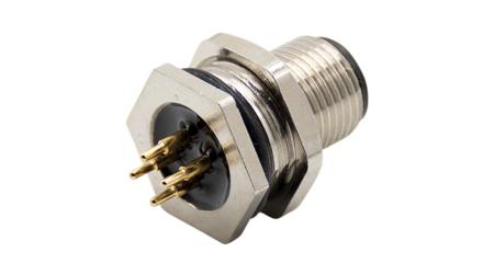 RND-205-01185 RND Connector, 4 Contacts, Panel Mount, M12 Connector, Plug, Male, IP67, RND 205 Series
