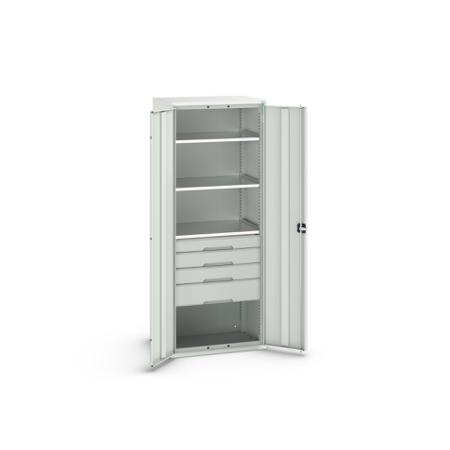16926457.16 Bott 2 Door, 4 Drawer Sheet Steel Cupboard, 800 x 550 x 2000mm