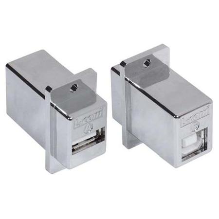 ECF504-UABS L-Com Straight, Panel Mount, Plug- Single Port Type Type A, Type B USB Connector