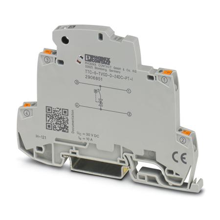 2906851 Phoenix Contact, TTC-6-TVSD-D-24DC-PT-I Surge Protector 30 V dc Maximum Voltage Rating Surge Protection Device