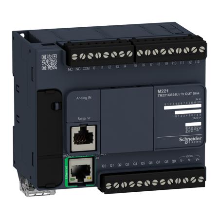 TM221CE24U Schneider Electric TM2 Series Series Logic Controller for Use with TM2 Series, 24 V Supply, Transistor Output,
