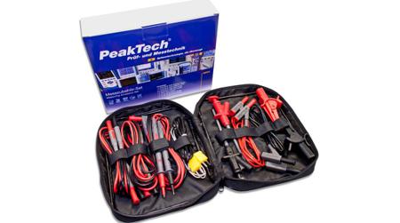P8200 PeakTech Test Leads, Red/Black, 4mm Lead Length