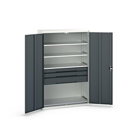 16926655.19 Bott 2 Door, 3 Drawer Sheet Steel Cupboard, 1300 x 550 x 2000mm