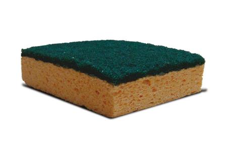 623481 PREMINES Green Sponge Scourer 140mm x 90mm x 25mm, for Heavy Duty Use