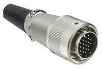 JRC21BPA-26P-71- Hirose JR Series, 26 Pole Cable Mount Connector Plug, 21 Shell Size, Male Contacts, Bayonet Mating