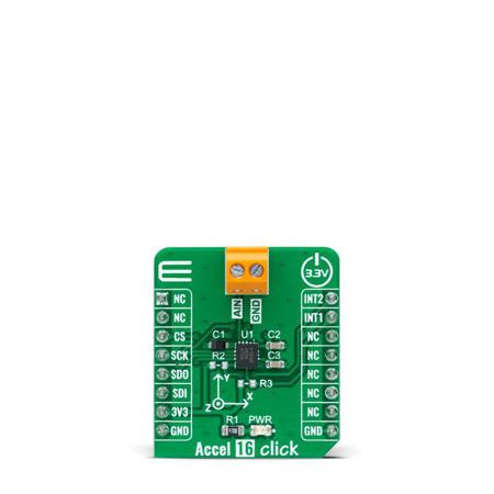 MIKROE-4876 MikroElektronika Accel 16 Click Accelerometer Add On Board for ADXL363 mikroBUS Socket