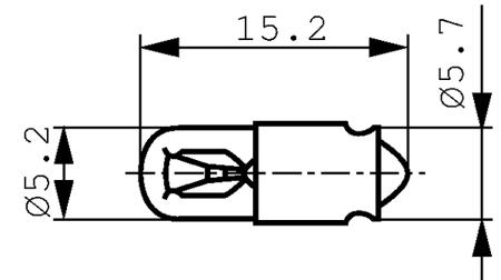 OL-386 Oshino Lamps MG Filament Indicator Lamp, 14.0 V, 80 mA, 50000h