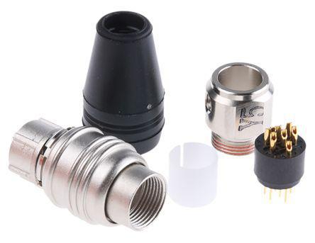 HR25A-7P-8P Hirose HR25 Series, 8 Pole Cable Mount Miniature Connector, Male Contacts