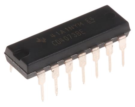 CD4073BE Texas Instruments , Triple 3-Input AND Logic Gate, 14-Pin PDIP