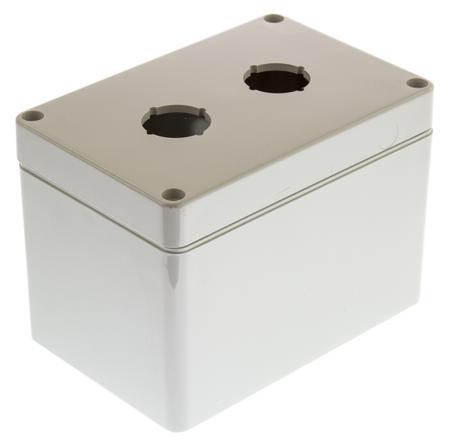 03226000.B23 Bopla Light Grey Plastic Euromas Push Button Enclosure - 2 Hole 22mm Diameter