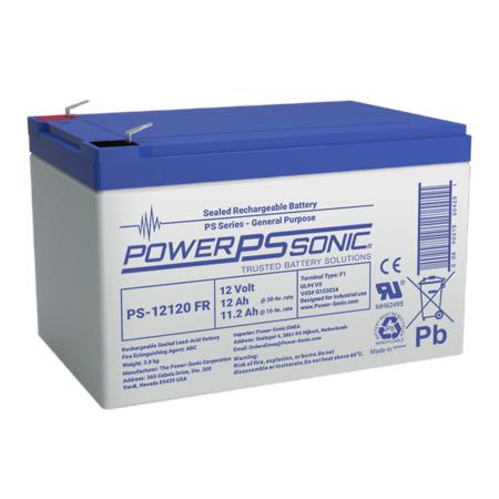 PS-12120VDS-F1-FR-1 Power Sonic 12V F1 Sealed Lead Acid Battery, 12Ah