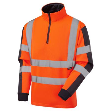 31787 Supertouch 3178 Navy, Orange 35% Cotton, 65% Polyester, Fleece Shirt 4XL