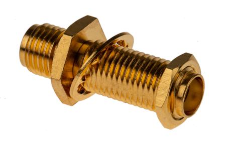 132170 Amphenol RF, Jack Panel Mount SMA Connector, 50Ω, Solder Termination, Straight Body