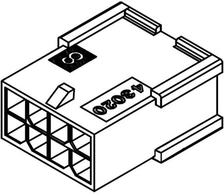 43020-2001 Molex, Micro-Fit 3.0 Male Connector Housing, 3mm Pitch, 20 Way, 2 Row