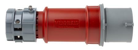 3947RS MENNEKES, PowerTOP IP44 Red Cable Mount 4P Industrial Power Plug, Rated At 32A, 400 V