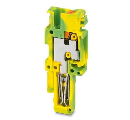 3210114 Phoenix Contact  5/1-M GNYE, PP-H 2 Series Green/Yellow, 4mm², Push In Termination