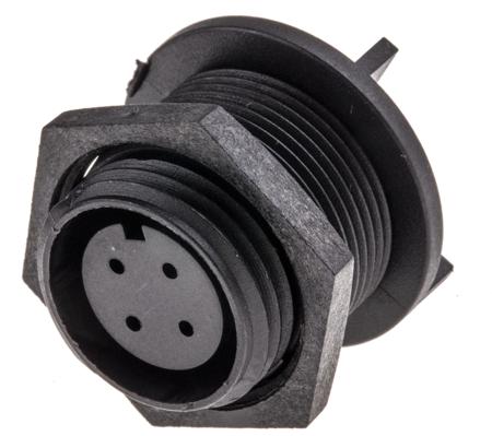 PX0413/04S Bulgin Circular Connector, 4 Contacts, Rear, Miniature Connector, Socket, Female, IP68, Buccaneer 400 Series