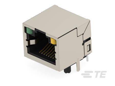 2501551-8 TE Connectivity 25015 Series Female Ethernet Connector, Through Hole, Cat5 Right Angle 1 Port 8 -Way
