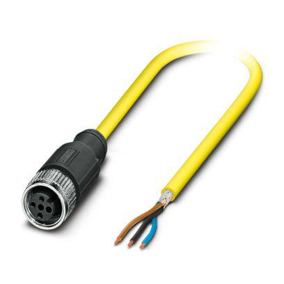 1406266 Phoenix Contact Female 3 way Free Cable End to 3 way Straight Socket M12 Sensor Actuator Cable, 5 m
