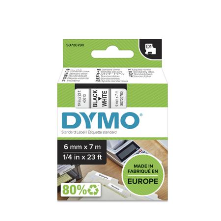S0720780 DYMO , 6 mm Black on White Label Printer Tape