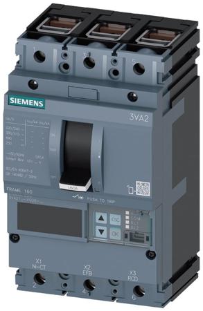 3VA2163-0KQ36-0AA0 Siemens, SENTRON MCCB 3P 63A, Breaking Capacity 85 kA, Fixed Mount