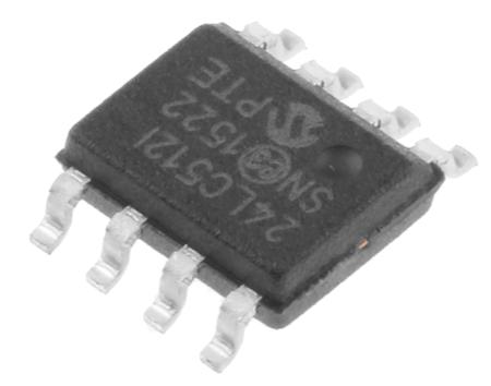24LC512-I-SN Microchip 24LC512-I/SN Serial EEPROM Memory, 512kbit, 2.5 → 5.5 V 8-Pin SOIC