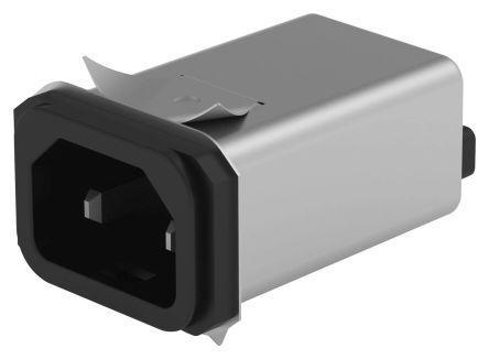 6IHS1 Male IEC/EN 60939 IEC Filter Snap-In,Spade,Rated At 6A,250 V ac Operating Frequency 50 → 60Hz